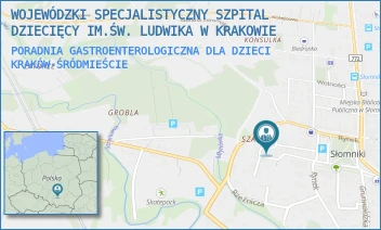 PORADNIA GASTROENTEROLOGICZNA DLA DZIECI - WOJEWÓDZKI SPECJALISTYCZNY SZPITAL DZIECIĘCY IM.ŚW. LUDWIKA W KRAKOWIE - UL. STRZELECKA 2 - 2A,  KRAKÓW-ŚRÓDMIEŚCIE