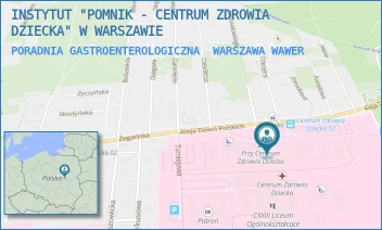 PORADNIA GASTROENTEROLOGICZNA - INSTYTUT "POMNIK - CENTRUM ZDROWIA DZIECKA" - ALEJA DZIECI POLSKICH 20,  WARSZAWA WAWER