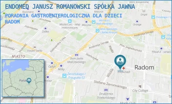 PORADNIA GASTROENTEROLOGICZNA DLA DZIECI - ENDOMED JANUSZ ROMANOWSKI SPÓŁKA JAWNA - JANA KILIŃSKIEGO 6,  RADOM