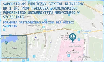PORADNIA GASTROENTEROLOGICZNA DLA DZIECI - UNIWERSYTECKI SZPITAL KLINICZNY NR 1 IM. PROF. TADEUSZA SOKOŁOWSKIEGO PUM W SZCZECINIE - UNII LUBELSKIEJ 1,  SZCZECIN